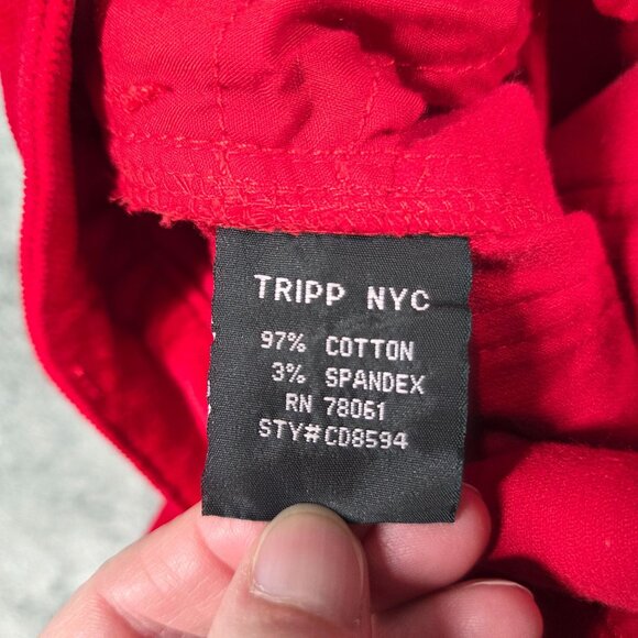 Tripp NYC Pants Womens Juniors 15 Red Corduroy 34" Waist Skinny Rave Punk Goth - Picture 6 of 10